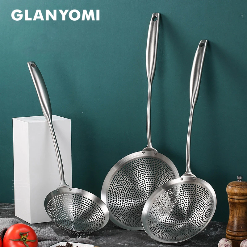 Commercial Kitchen Appliance - 304 Stainless Steel Skimmer Strainer Colander,