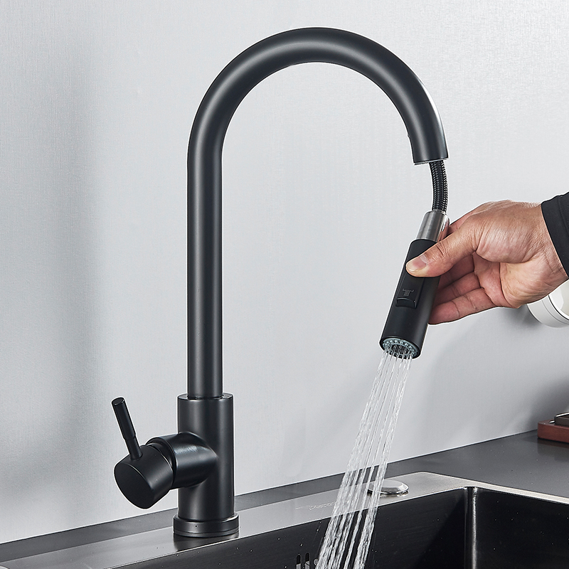 Commercial Kitchen Faucet - Black Kitchen Faucet Flexible Pull Out