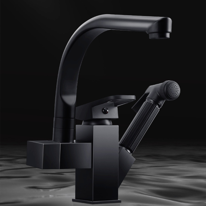 Commercial Kitchen Mixer Tap - Kitchen Sink Faucet Black Pull Out
