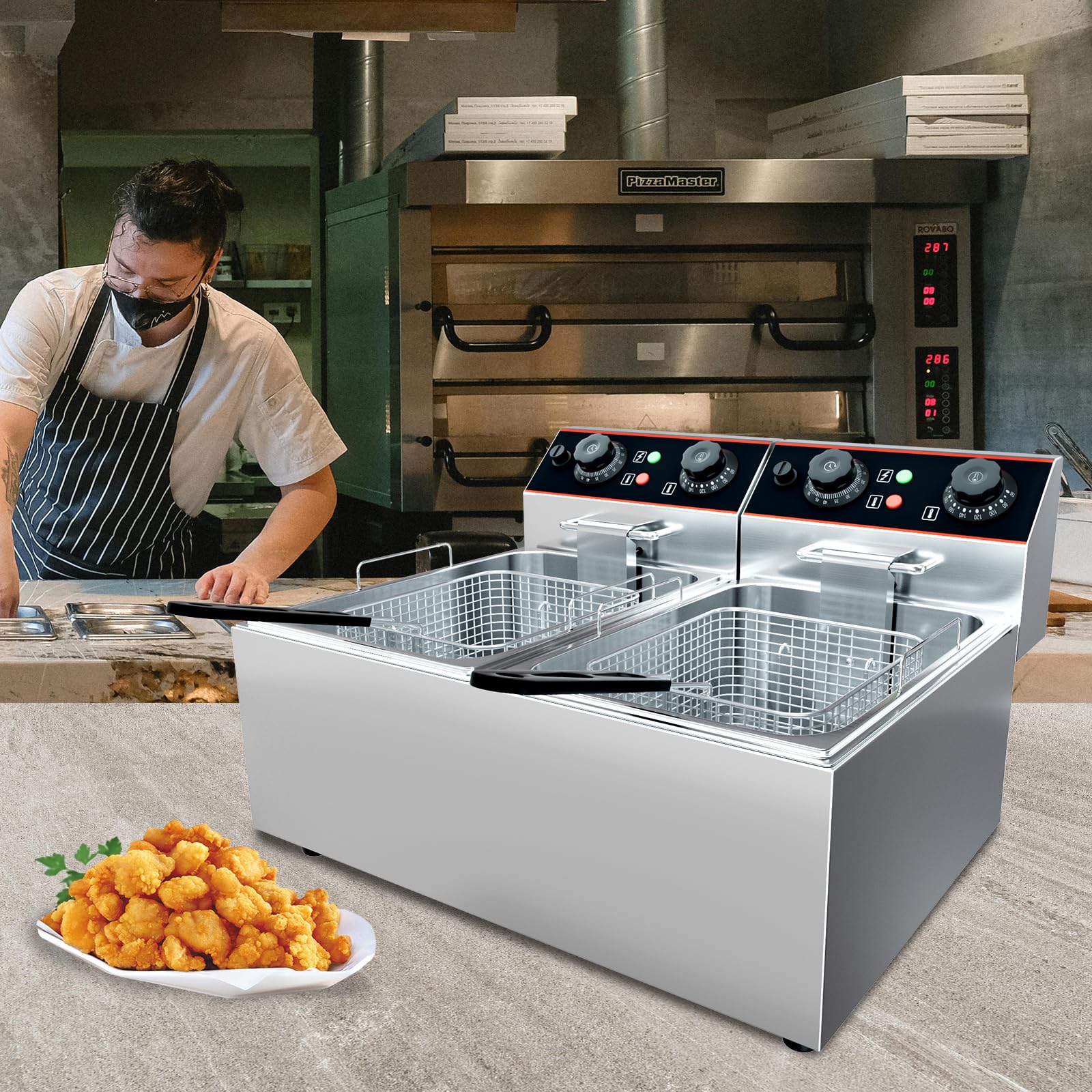 Commercial Kitchen And - 6/8/11L Commercial Electric Deep Fryer 1500/3000W