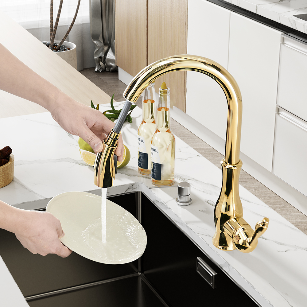 Commercial Kitchen Mixer Tap - Black Kitchen Faucets Pull Out Kitchen