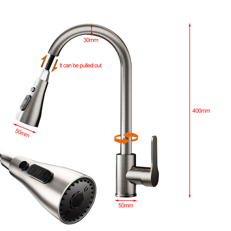 Stainless steel kitchen pull-o - Commercial Kitchen Faucet review and price