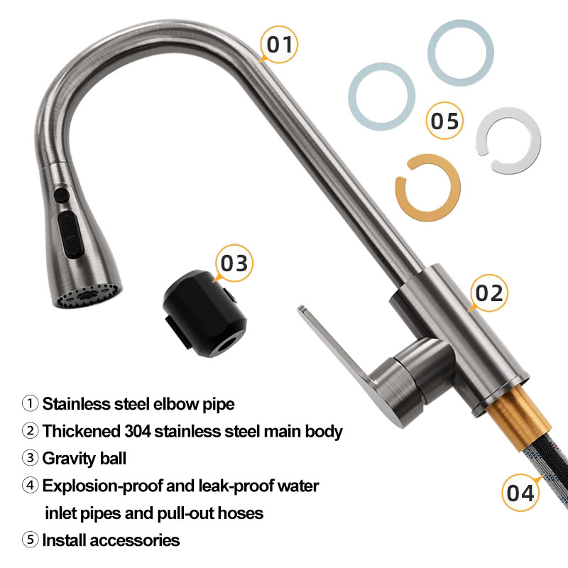 Stainless steel kitchen pull-o - Commercial Kitchen Faucet review and price