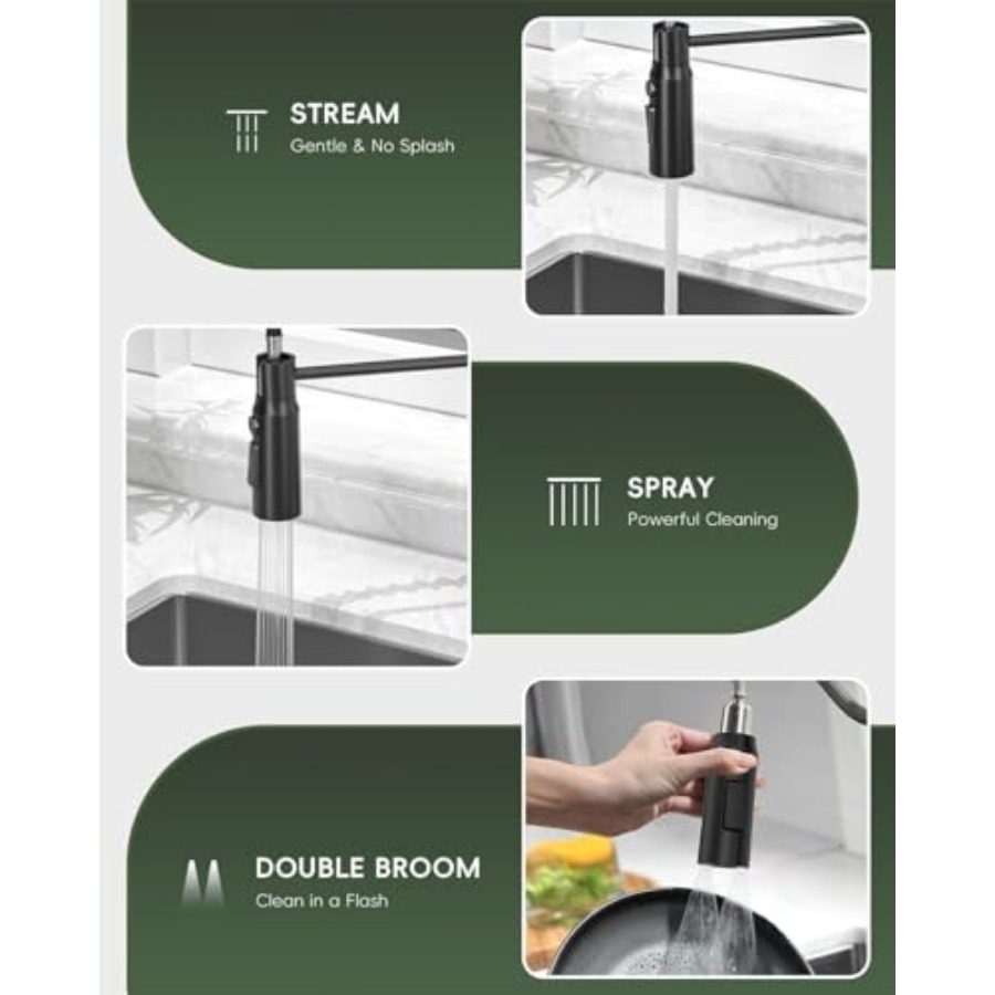 Black Kitchen Faucet with Pull - Commercial Kitchen Faucet review and price