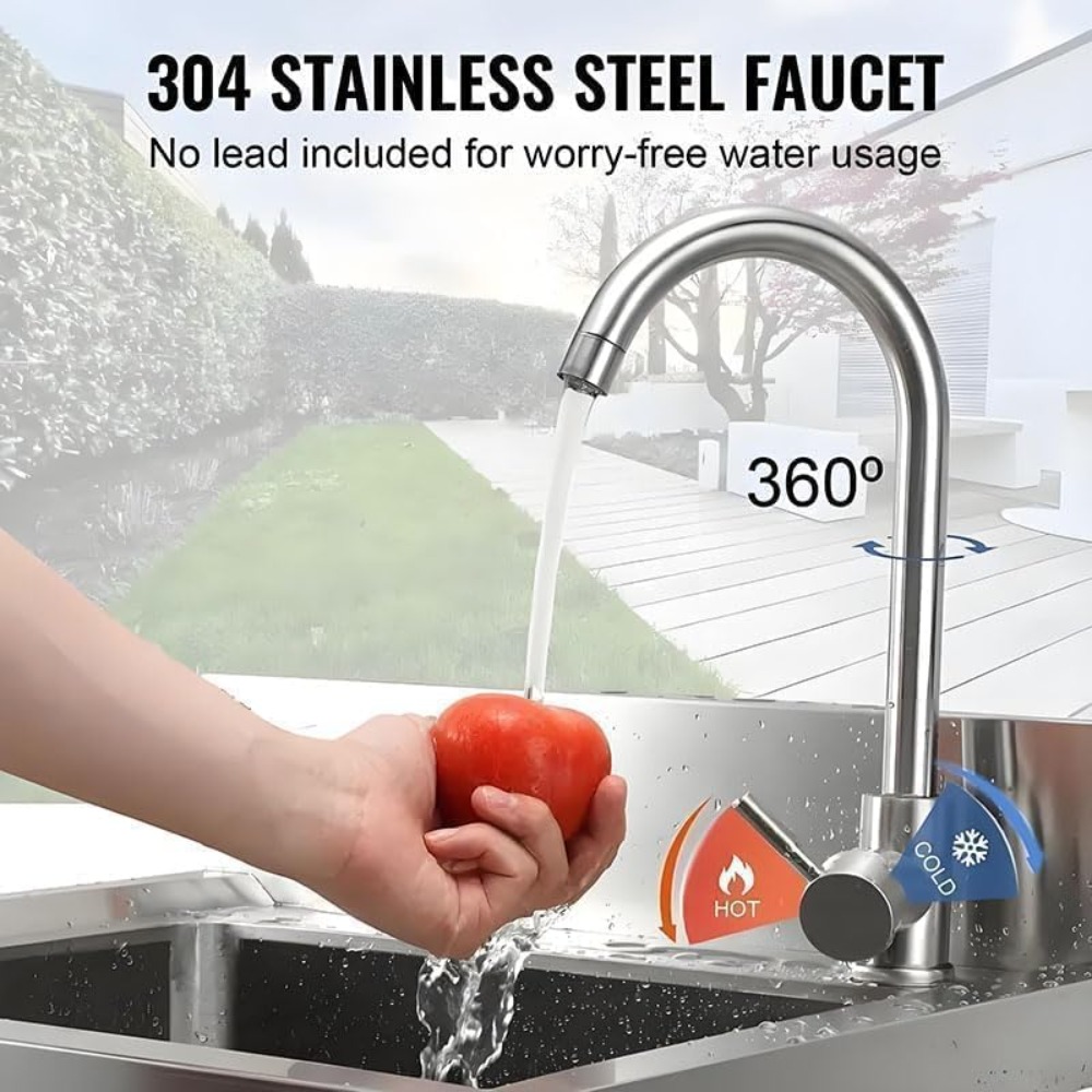 Stainless Steel Utility Sink w - Commercial Kitchen Faucet review and price