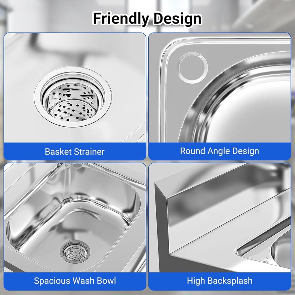 Stainless Steel Utility Sink w - Commercial Kitchen Faucet review and price