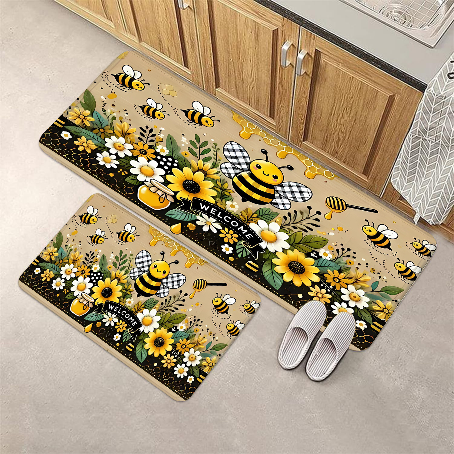 Bee Flower Kitchen Long Carpet - Commercial Kitchen Mats review and price