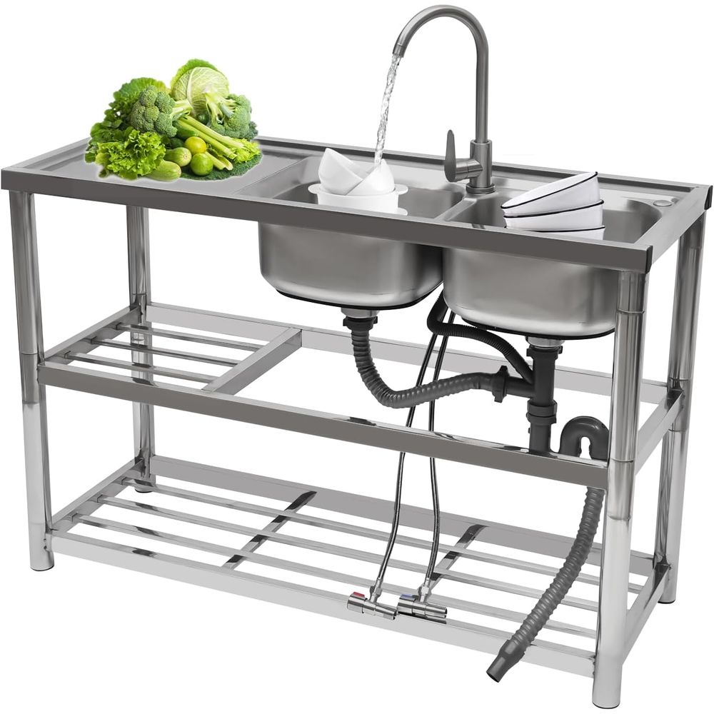 Commercial Stainless Steel Dou - Commercial Kitchen Faucet review and price