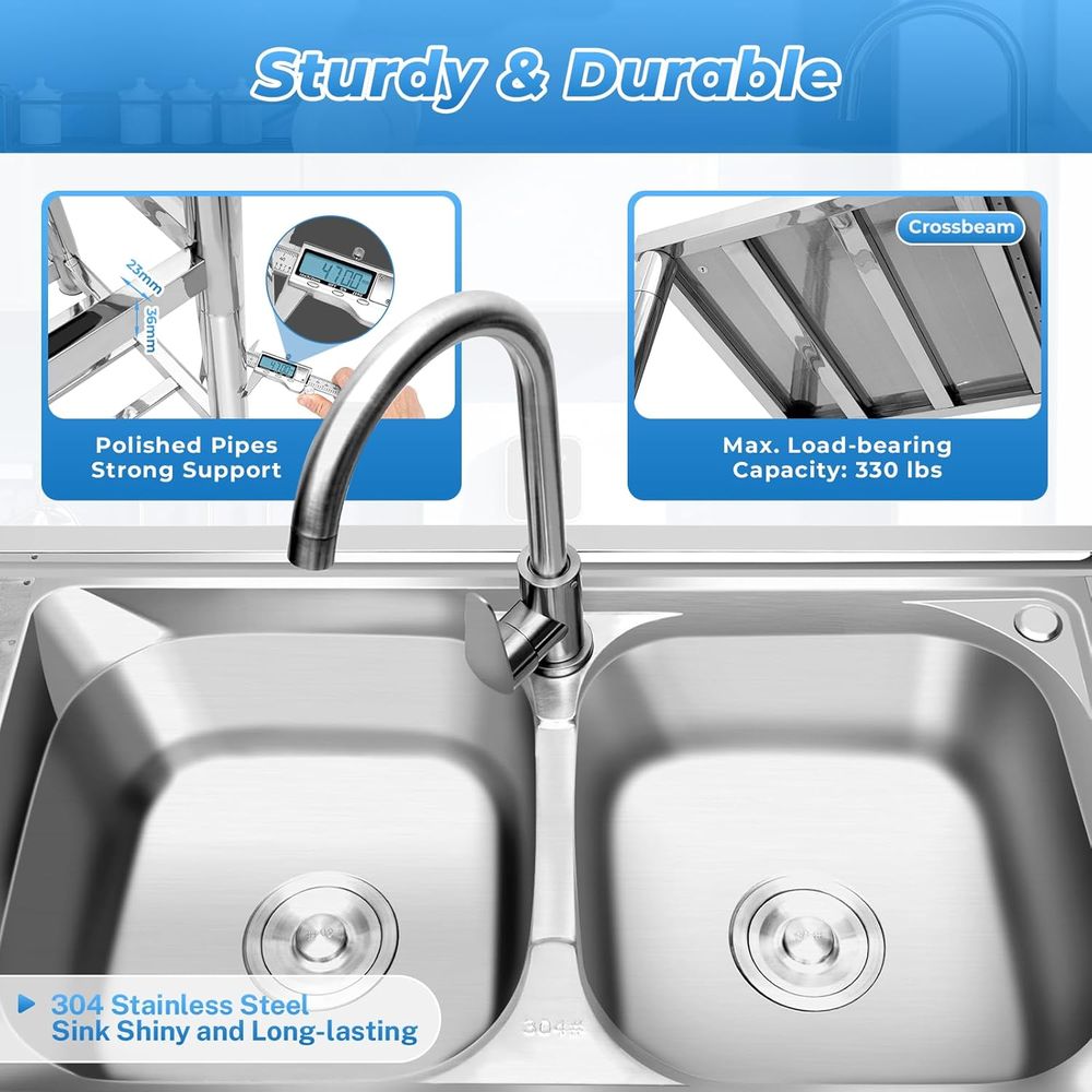 Commercial Stainless Steel Dou - Commercial Kitchen Faucet review and price