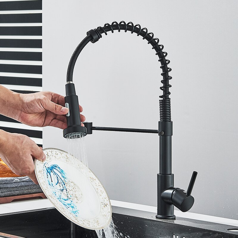 Matte Black Pull Down Kitchen  - Commercial Kitchen Mixer Tap review and price