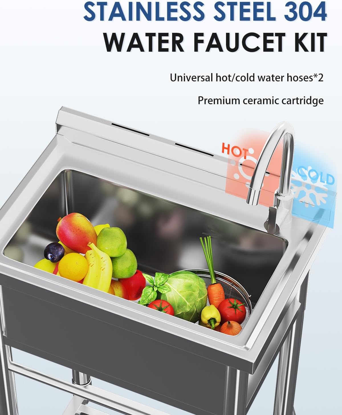 Stainless Steel Utility Sink,  - Commercial Kitchen Faucet review and price