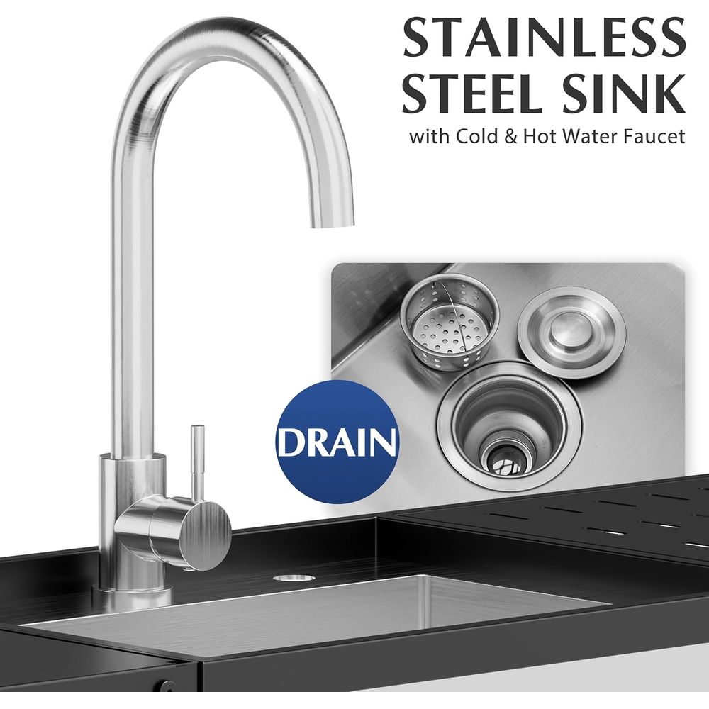 55 Stainless Steel Single Bowl - Commercial Kitchen Faucet review and price