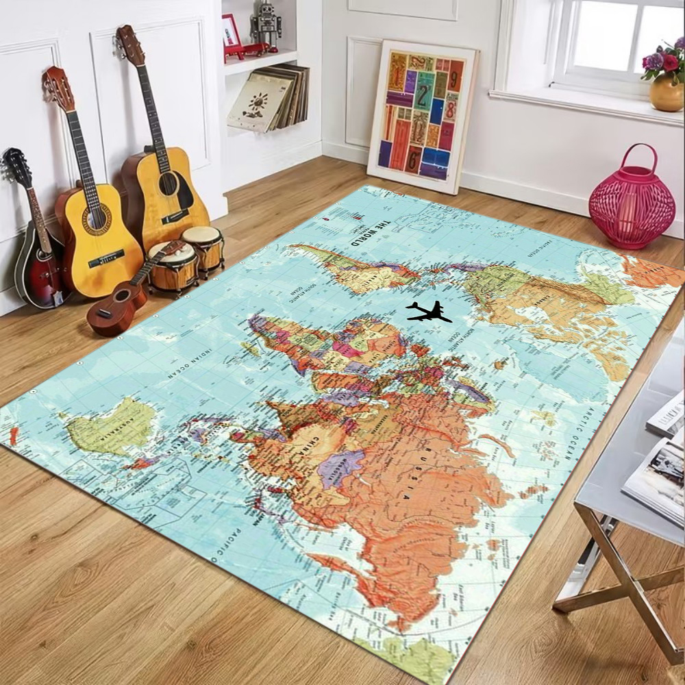 World Map Printed Carpet Child - Commercial Kitchen Mats review and price
