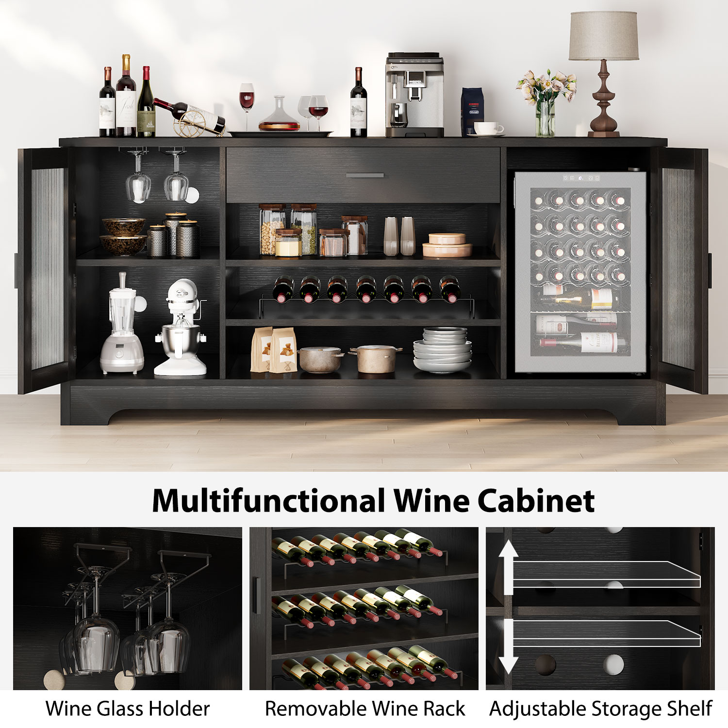 Wooden wine family bar cabinet - Commercial Kitchen Refrigerator review and price