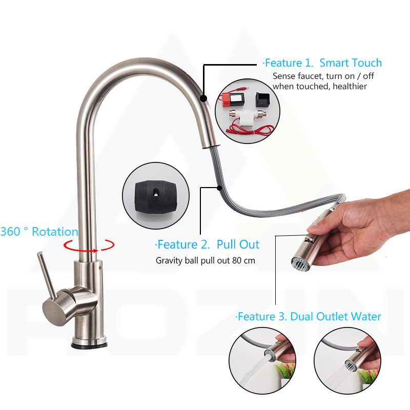 Rozin Smart Touch Kitchen Fauc - Commercial Kitchen Mixer Tap review and price