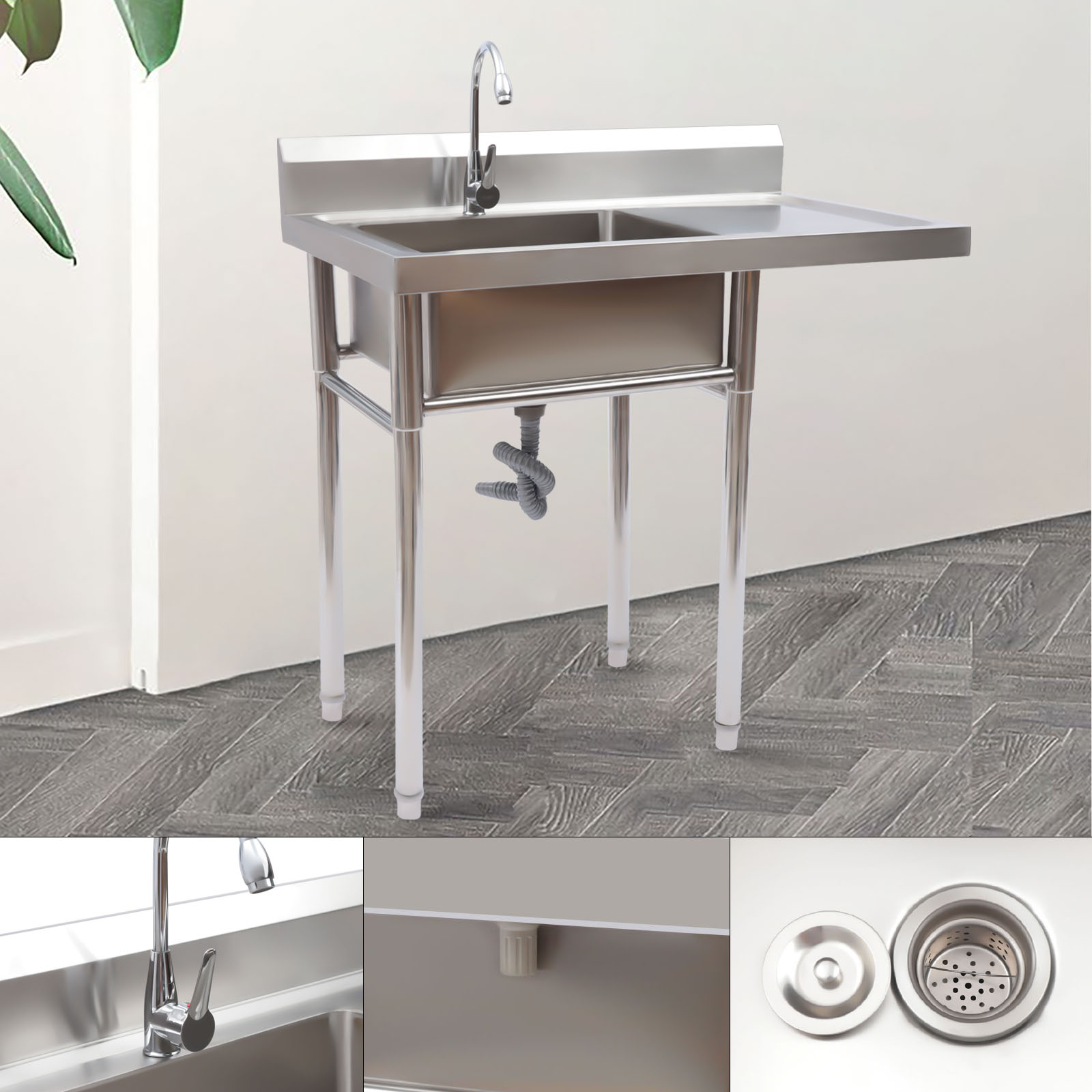 Stainless Steel Sink with Fauc - Commercial Kitchen Backsplash review and price