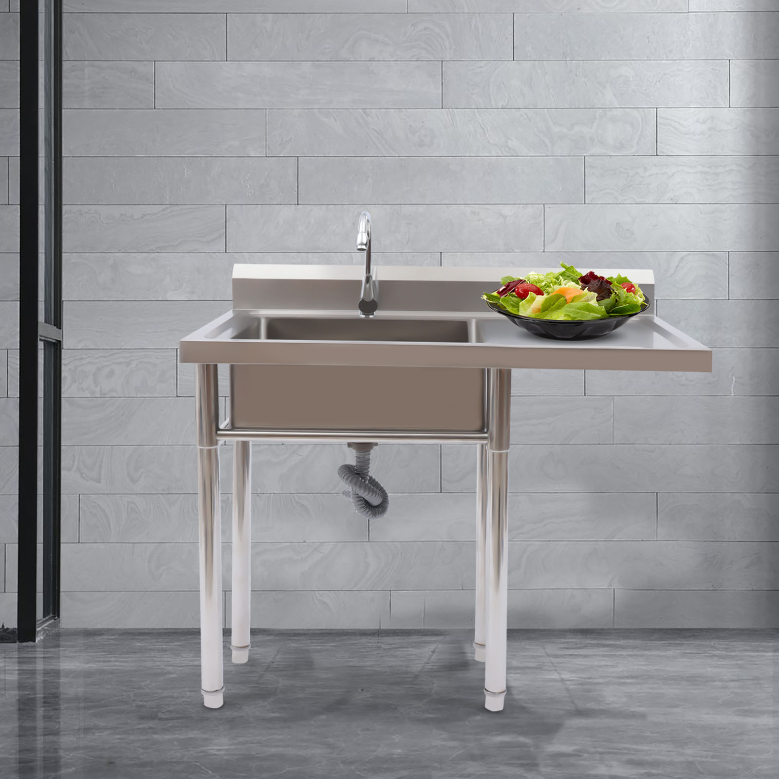 Stainless Steel Sink with Fauc - Commercial Kitchen Backsplash review and price