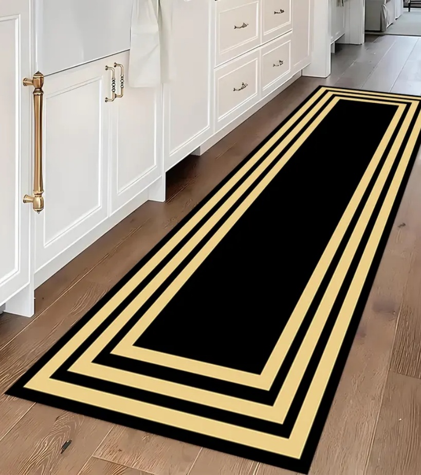 Luxury Black Gold Greek Key Bo - Commercial Kitchen Mats review and price
