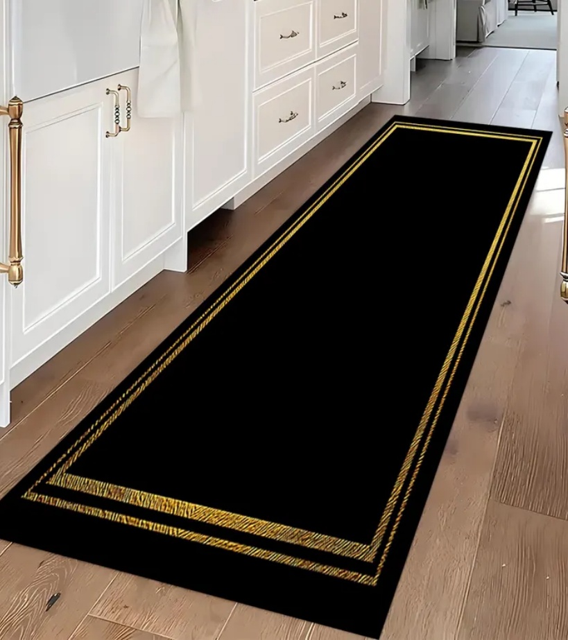 Luxury Black Gold Greek Key Bo - Commercial Kitchen Mats review and price