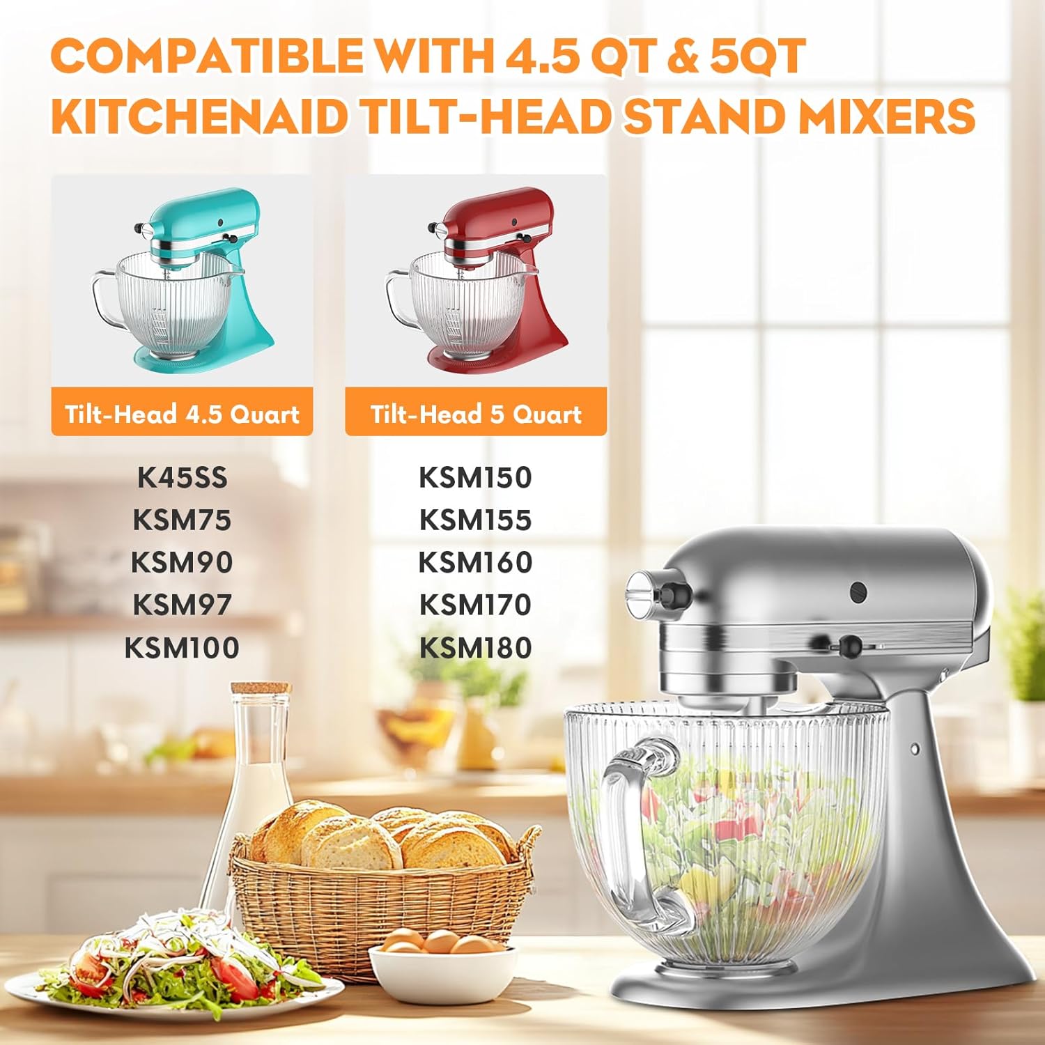 GVODE Glass Bowl for Kitchenai - Commercial Kitchenaid review and price