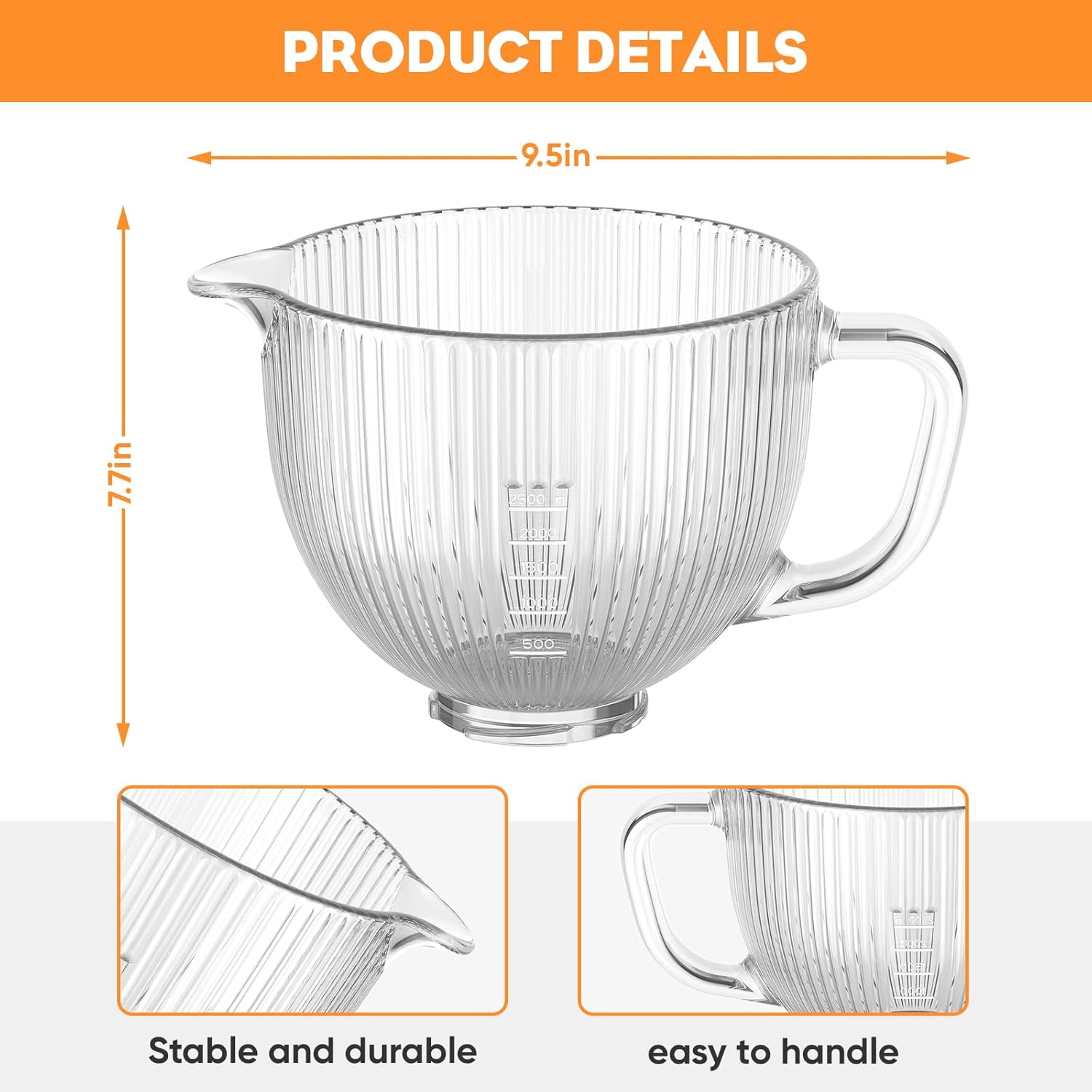 GVODE Glass Bowl for Kitchenai - Commercial Kitchenaid review and price