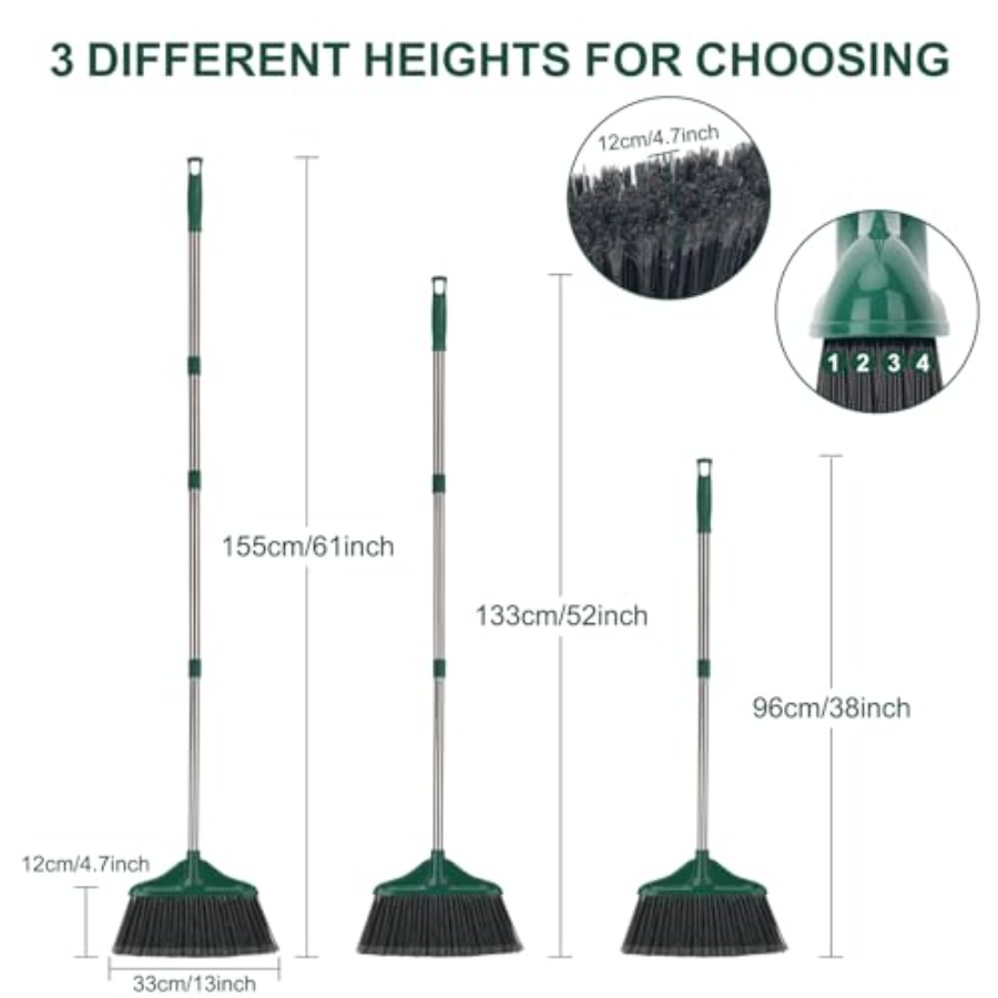 4 PCS Heavy Duty Broom Outdoor - Commercial Kitchen Broom review and price