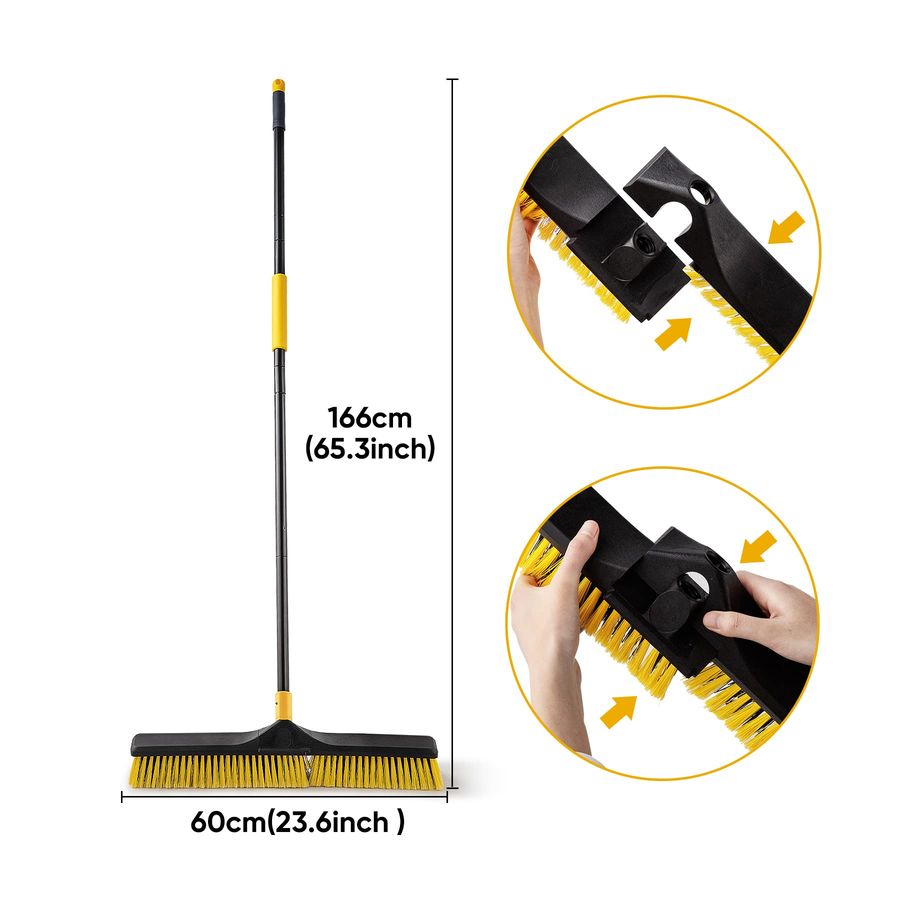 24 inch Push Broom Brush Stiff - Commercial Kitchen Broom review and price