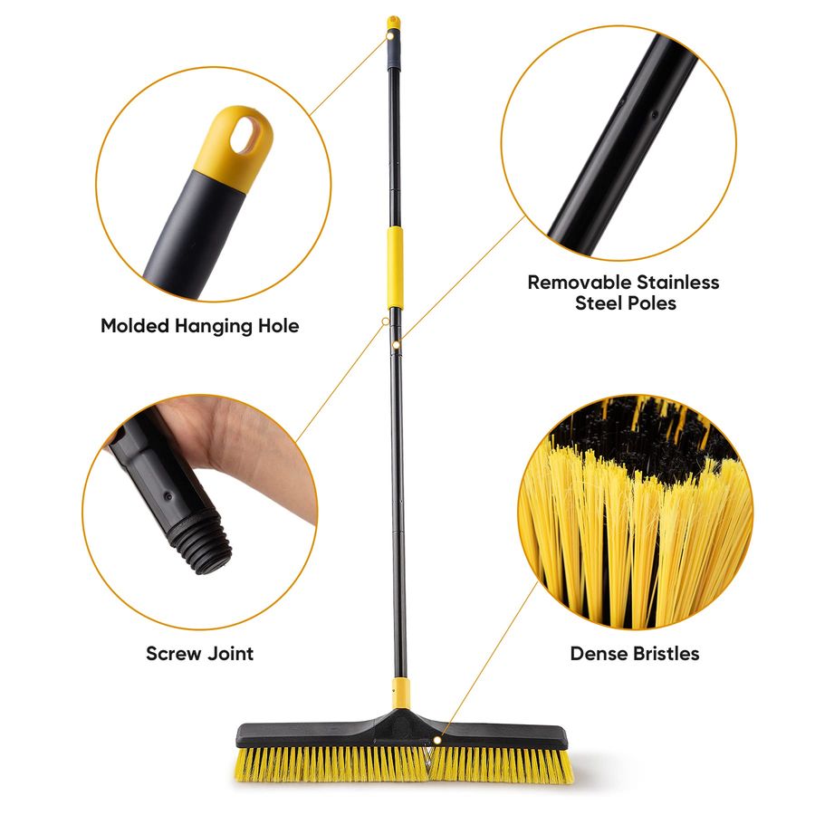 24 inch Push Broom Brush Stiff - Commercial Kitchen Broom review and price
