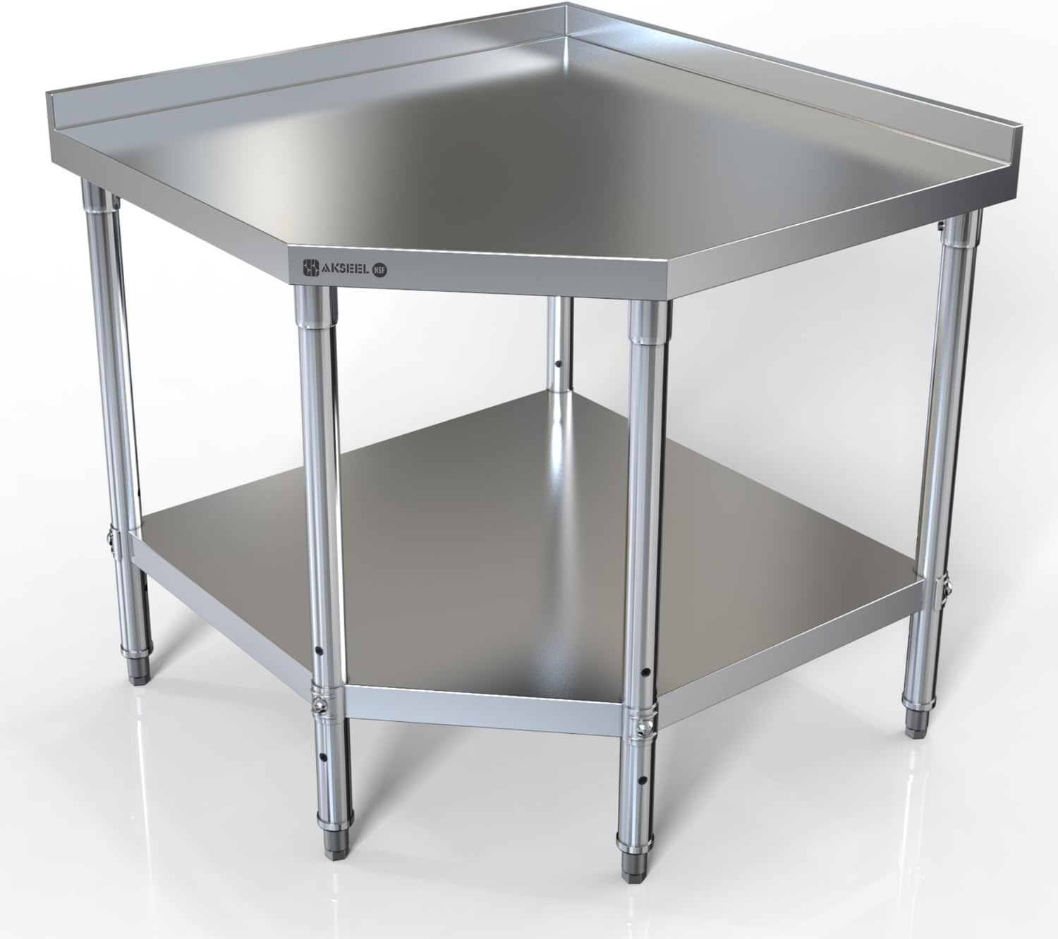 Stainless Steel Corner Work Ta - Commercial Kitchen Backsplash review and price