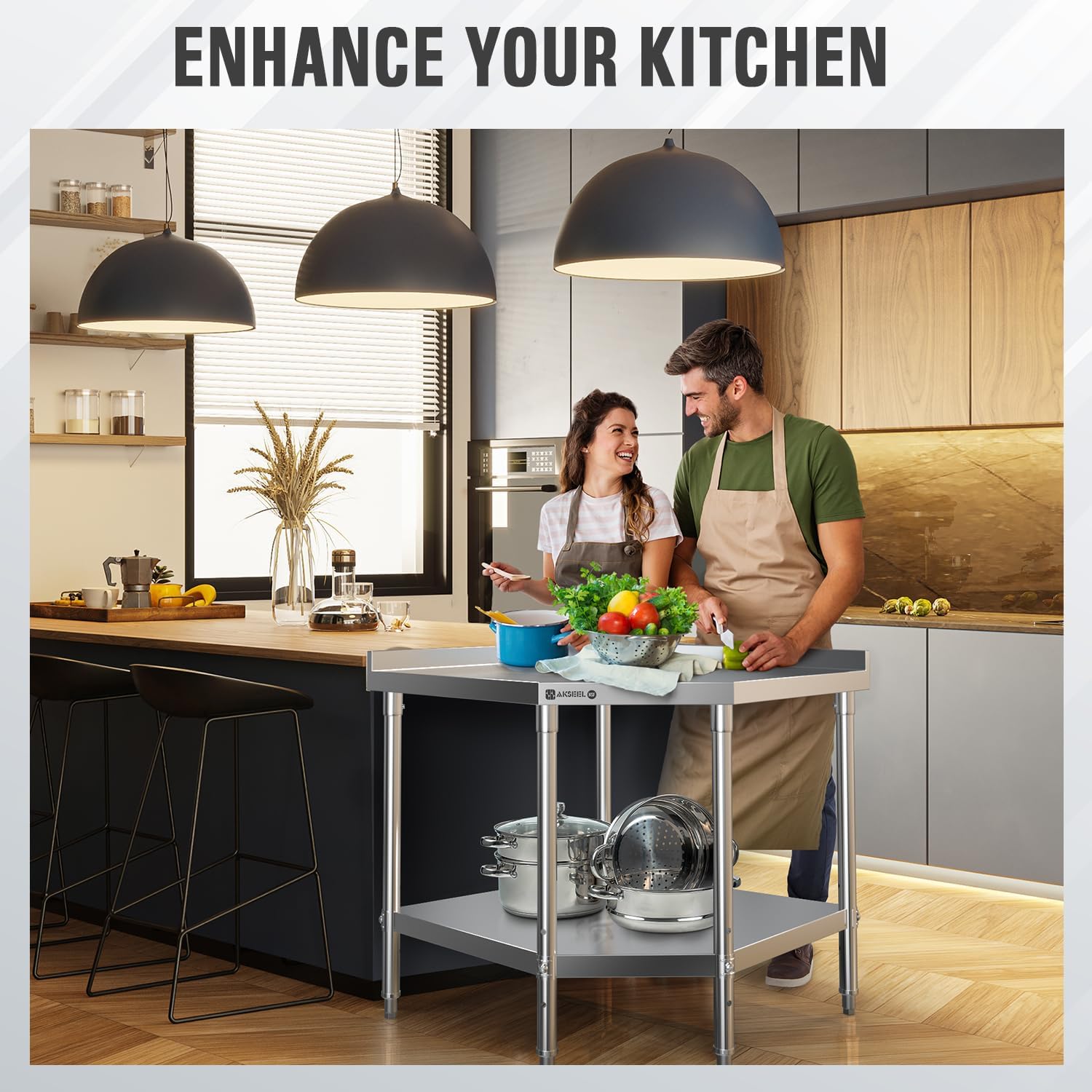 Stainless Steel Corner Work Ta - Commercial Kitchen Backsplash review and price